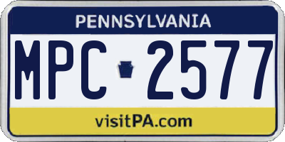 PA license plate MPC2577