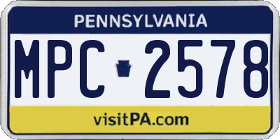 PA license plate MPC2578