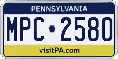 PA license plate MPC2580