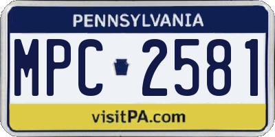 PA license plate MPC2581