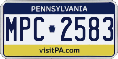 PA license plate MPC2583
