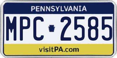 PA license plate MPC2585