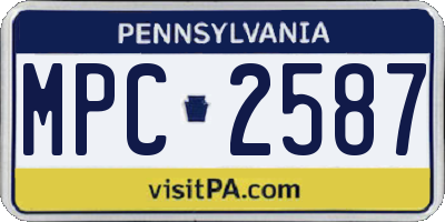 PA license plate MPC2587