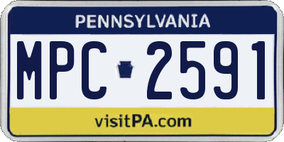 PA license plate MPC2591