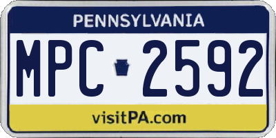 PA license plate MPC2592