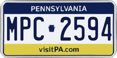 PA license plate MPC2594