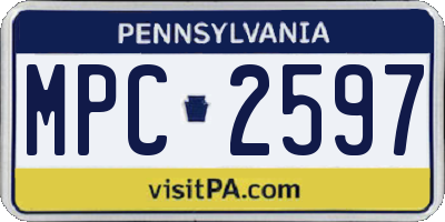 PA license plate MPC2597