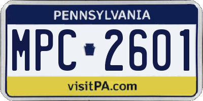 PA license plate MPC2601
