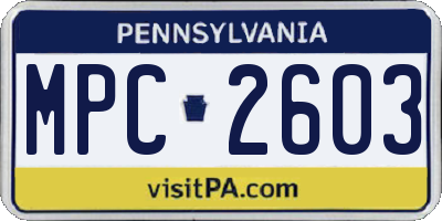 PA license plate MPC2603