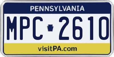 PA license plate MPC2610