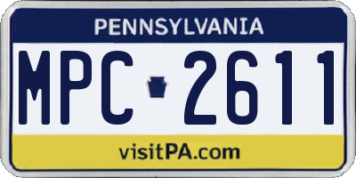 PA license plate MPC2611