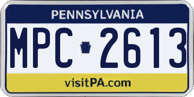 PA license plate MPC2613