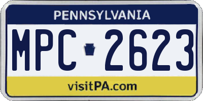 PA license plate MPC2623