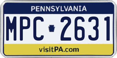 PA license plate MPC2631