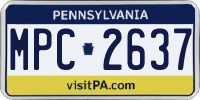 PA license plate MPC2637
