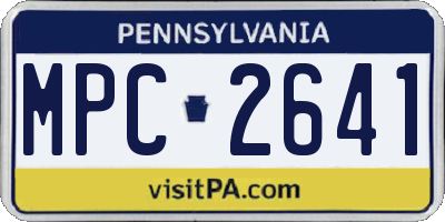 PA license plate MPC2641