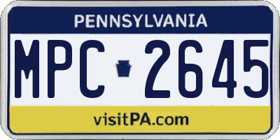 PA license plate MPC2645