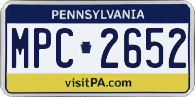 PA license plate MPC2652