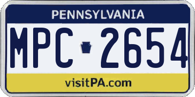 PA license plate MPC2654