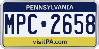 PA license plate MPC2658
