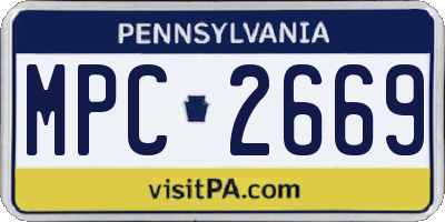 PA license plate MPC2669