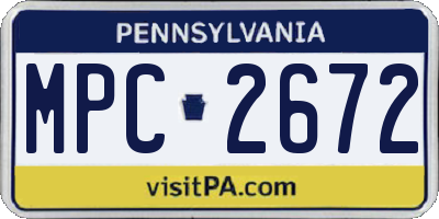 PA license plate MPC2672