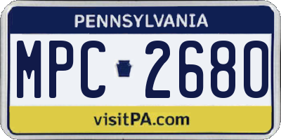 PA license plate MPC2680