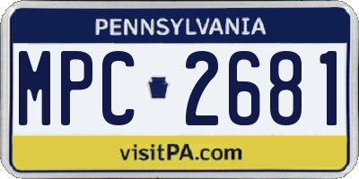 PA license plate MPC2681