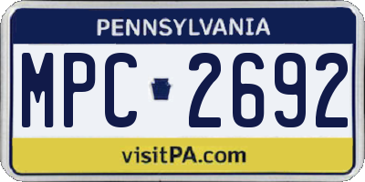 PA license plate MPC2692