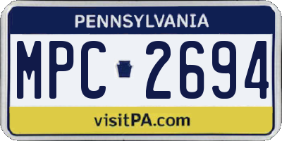 PA license plate MPC2694