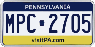 PA license plate MPC2705