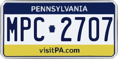 PA license plate MPC2707
