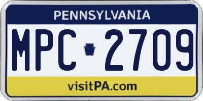 PA license plate MPC2709