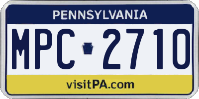 PA license plate MPC2710