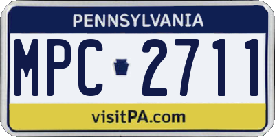 PA license plate MPC2711