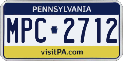 PA license plate MPC2712