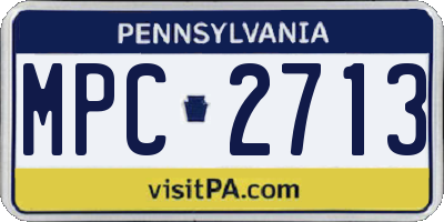 PA license plate MPC2713
