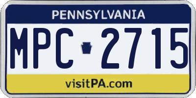 PA license plate MPC2715