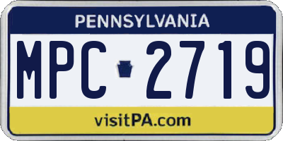PA license plate MPC2719