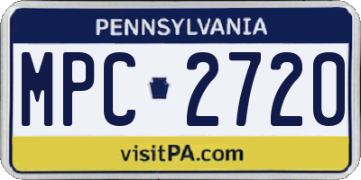 PA license plate MPC2720