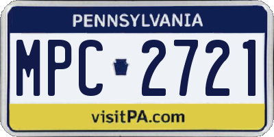 PA license plate MPC2721