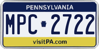PA license plate MPC2722
