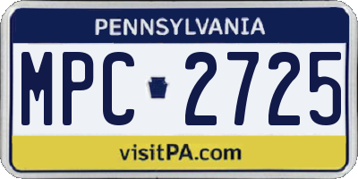 PA license plate MPC2725