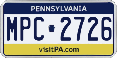 PA license plate MPC2726
