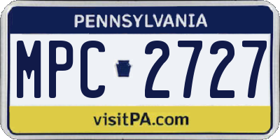 PA license plate MPC2727