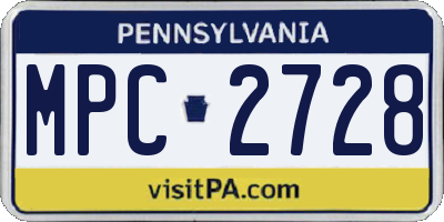 PA license plate MPC2728