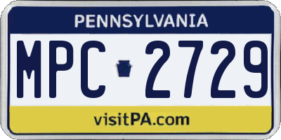 PA license plate MPC2729