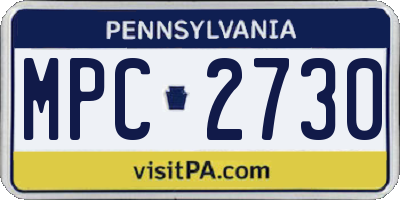 PA license plate MPC2730