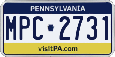 PA license plate MPC2731