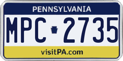 PA license plate MPC2735